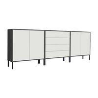 Sideboard Mailand5b:237cm Weiß/Anthrazit - Anthrazit/Weiß, MODERN, Holzwerkstoff (237/86/33cm) - MID.YOU