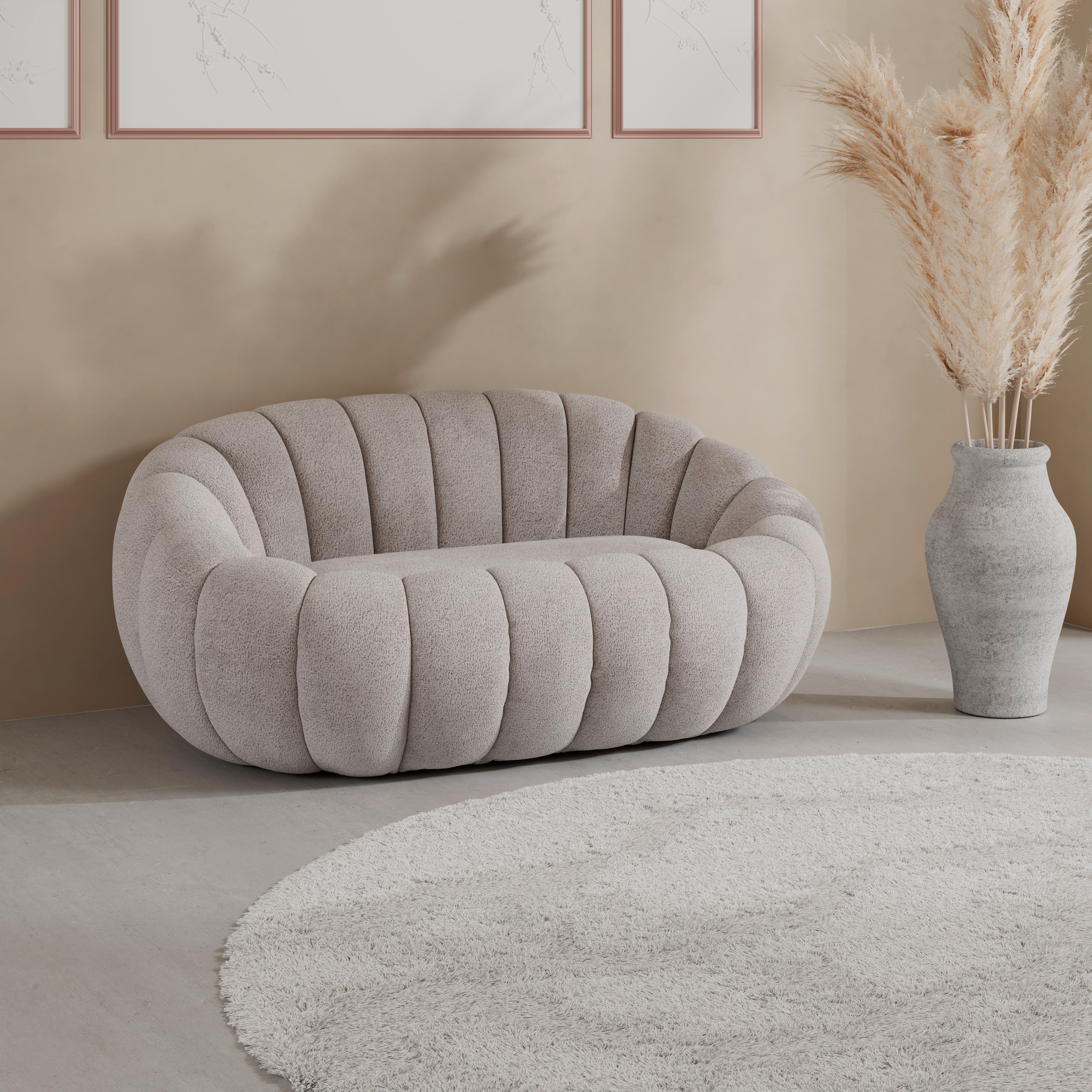 Pohovka LENA, svetlosivá žen., max. 280 kg - sivobéžová, Modern, drevo/textil (148/62/92cm) - Bessagi Home