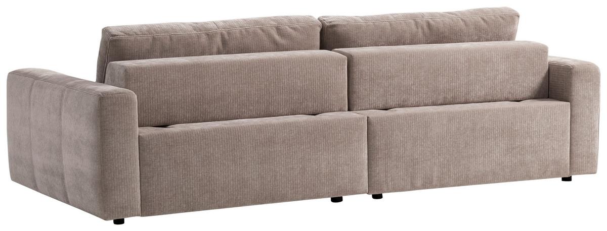 BIGSOFA BE COMFY - Silberfarben/Schwarz, MODERN, Textil (264/83/126cm) - Trendmanufaktur