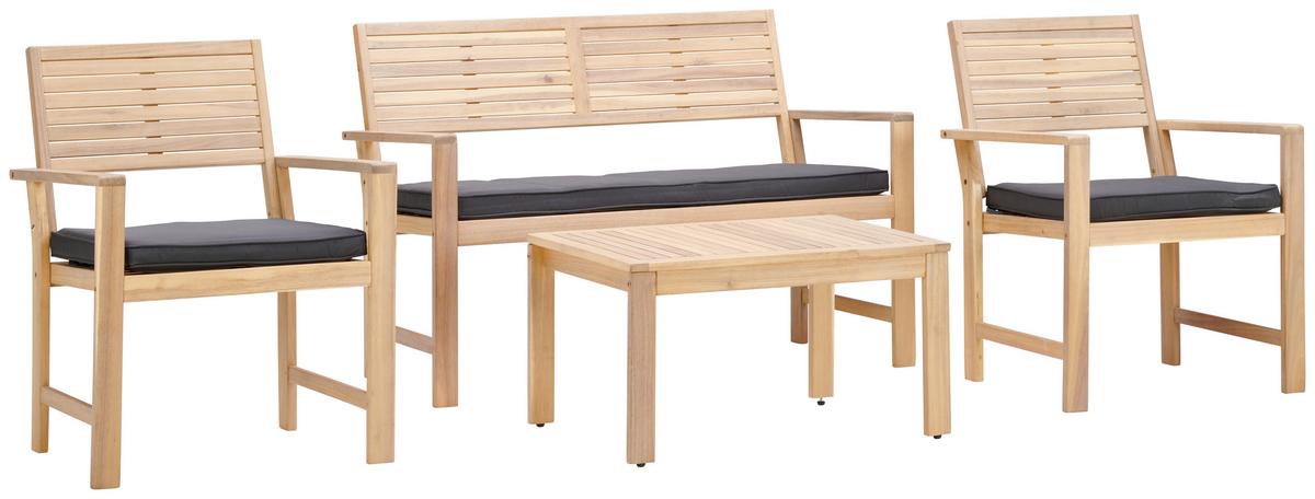 Lounge Garnitúra Bergen - akáciaszínű/sötétszürke, Modern, textil/fa (73cm) - Beldano