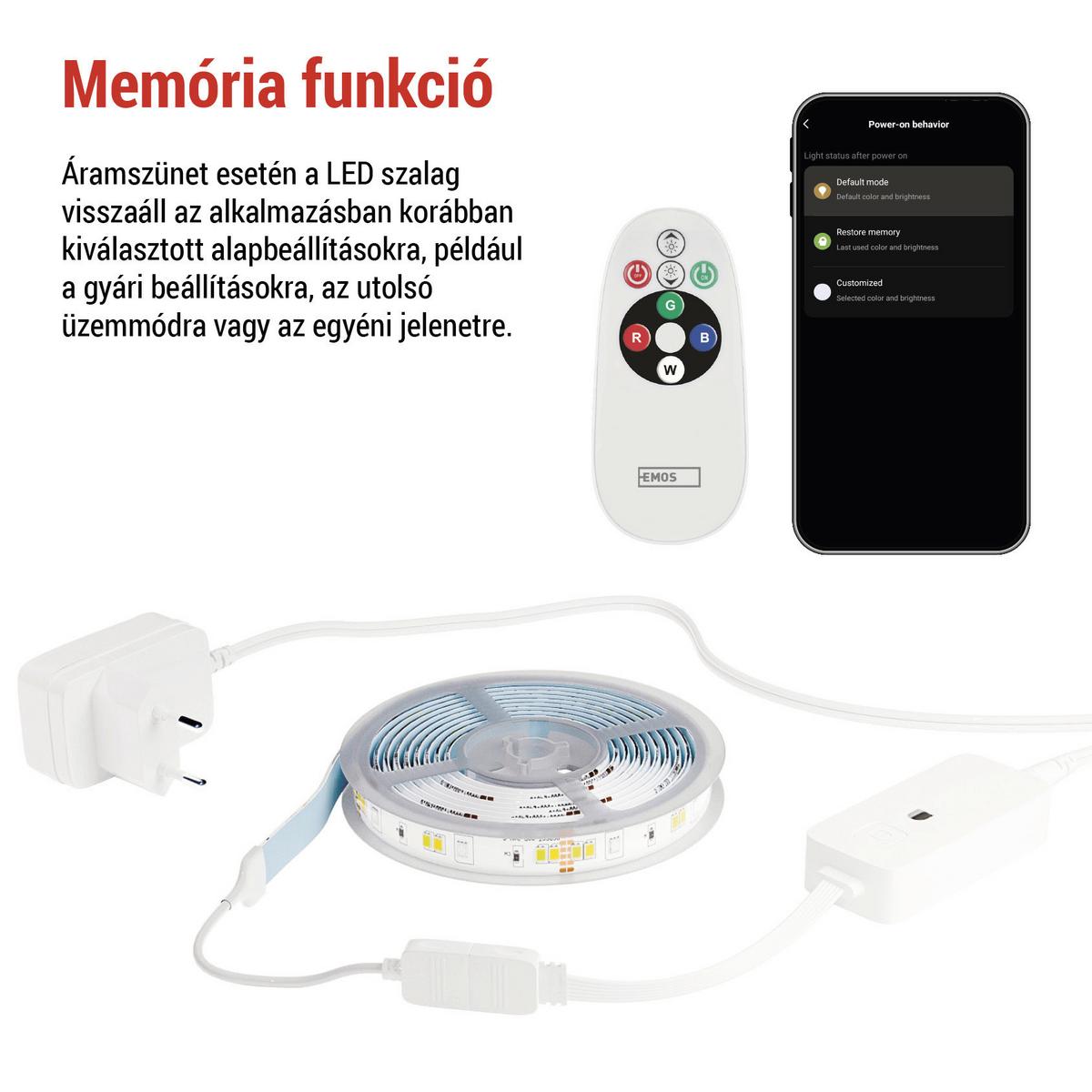 Led Szalag Gosmart Kb. 2m - többszínű, Basics, műanyag (200cm)