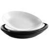 Speiseteller Keramik Oval Schwarz/weiß 4tlg Glendal - Schwarz/Weiß, Basics, Keramik - Mäser