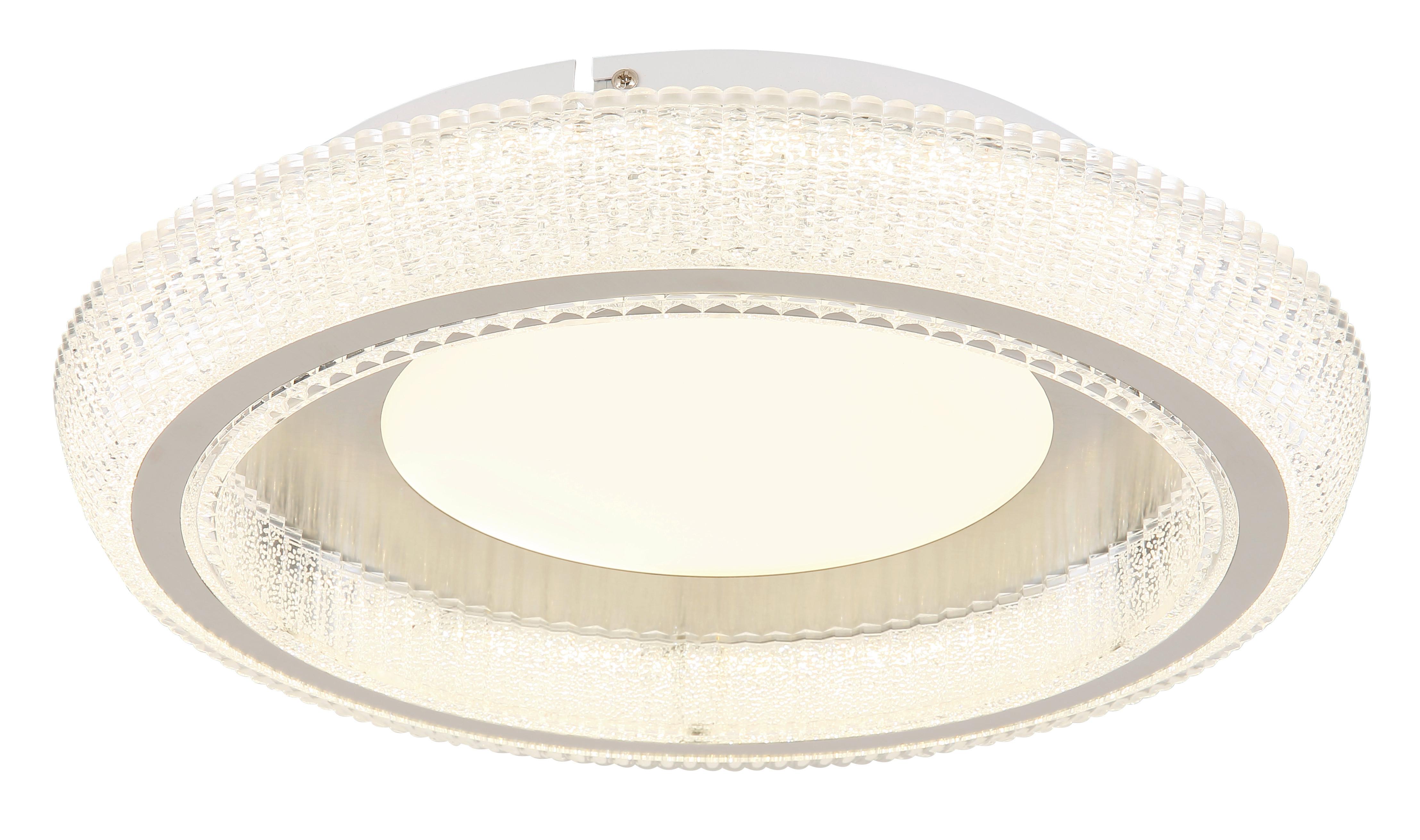 Led Mennyezeti Lámpa 48375-36 - opál/nikkelszínű, Design, műanyag/fém (40/8,5cm) - Globo