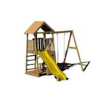Spielturm Pelikan Gelb/naturfarben, B: 270 Cm - Gelb/Naturfarben, KONVENTIONELL, Holz (270/270/280cm)