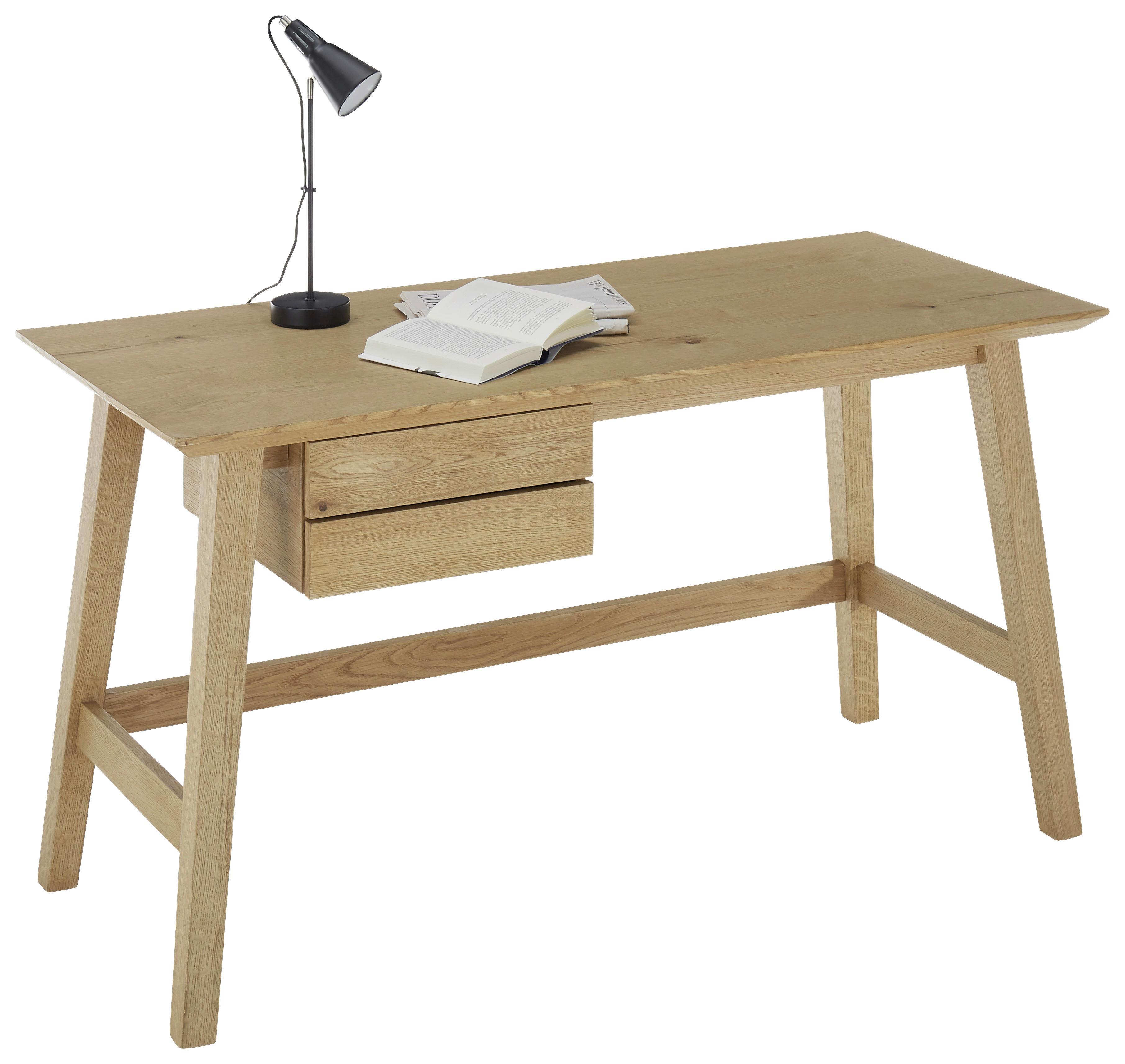Schreibtisch B 140cm H 75cm Taluca, Eichefarben - Eichefarben/Schwarz, MODERN, Holz/Holzwerkstoff (140/75/60cm)