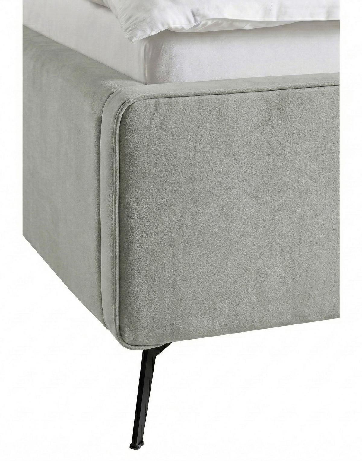 Polsterbett Camila Manila Hellgrau 140x200cm - Hellgrau/Schwarz, MODERN, Holz/Textil (140/200cm) - MID.YOU