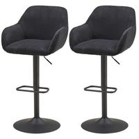 Barhocker-Set Kiana - Schwarz, LIFESTYLE, Textil/Metall (44/95-117/55cm) - Livetastic