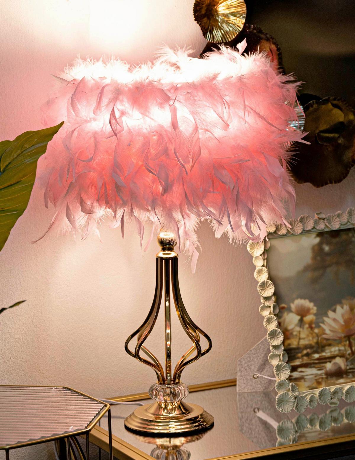 Tischleuchte Tarty Pink Pink, Weiß B: 25 cm - Pink/Weiß, Basics, Kunststoff/Metall (25/54/25cm)