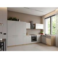ECKKÜCHE Merle, Weiß S: 370x172 cm - Eichefarben/Weiß, Trend, Holzwerkstoff (370/172cm) - Respekta