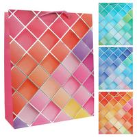 Geschenktasche Modern Caro L - Multicolor, Basics, Papier (26/32/12cm)