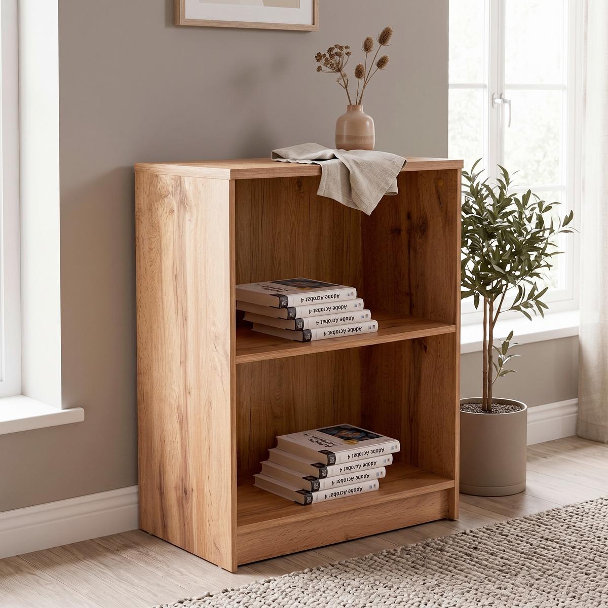 Regal 4-You New B 74 cm, Eiche Dekor - Eichefarben/Schwarz, MODERN, Holzwerkstoff (74/85,5/34,6cm)