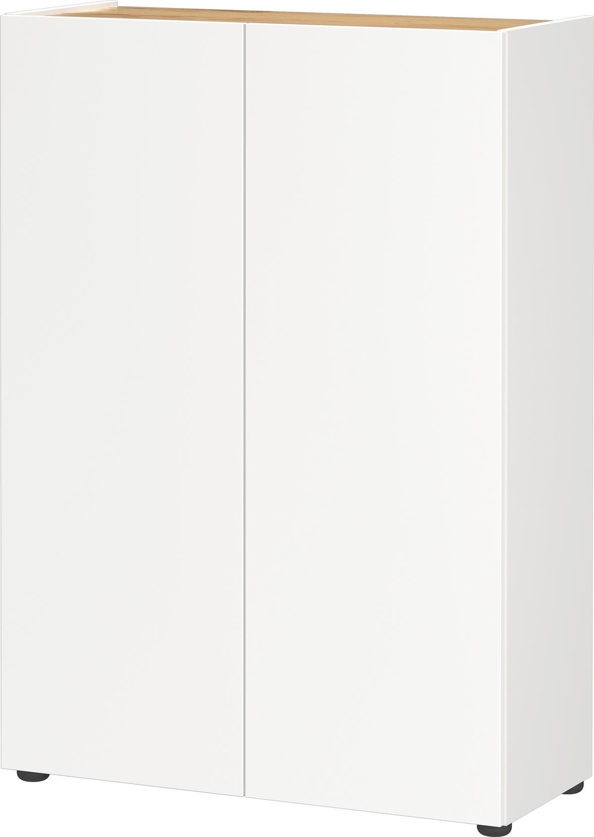 Garderobe Alviano Weiß/Eiche Dekor 3-Teilig - Eichefarben/Weiß, Design, Glas/Holzwerkstoff (104/200/33cm) - Germania