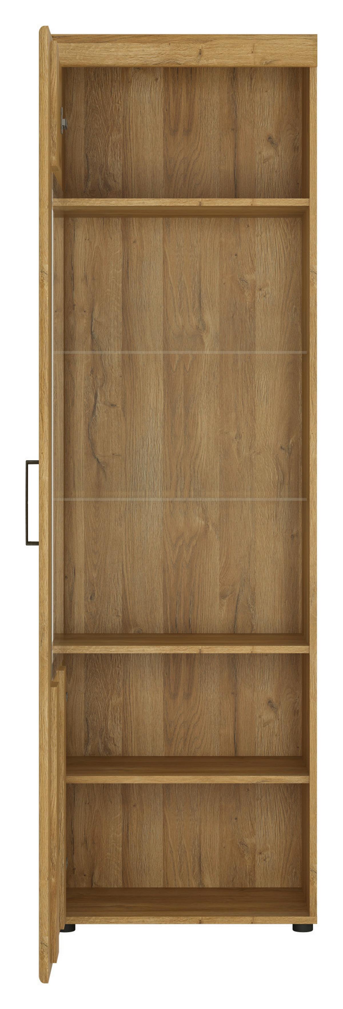 Vitrin Cortina - tölgyfa, Modern, faalapú anyag/Üveg (58/195/37,4cm)