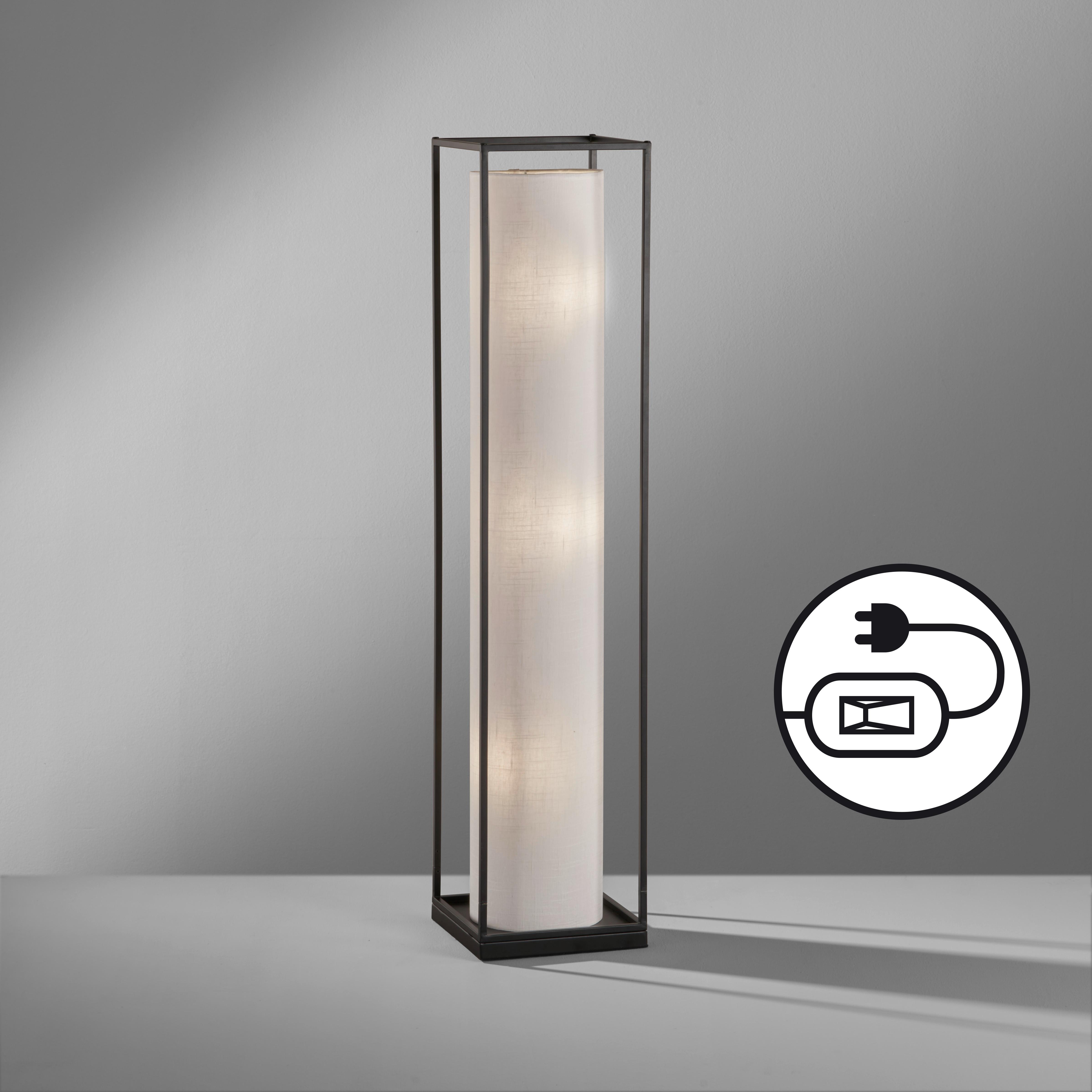 Stehleuchte 40456 Thor - Schwarz/Weiß, KONVENTIONELL, Textil/Metall (25/2/114,50cm) - Fischer & Honsel