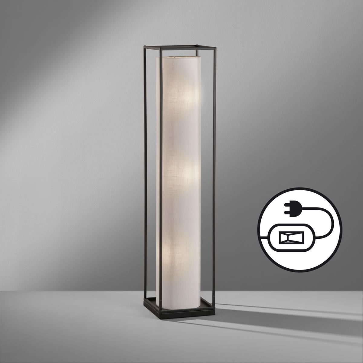 Stehleuchte 40456 Thor - Schwarz/Weiß, KONVENTIONELL, Textil/Metall (25/2/114,50cm) - Fischer & Honsel