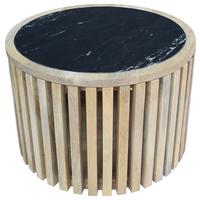 Konferenčný stolík SWAY - čierna/prírodná farba, Modern, kov/drevo (60/40cm) - Premium Living