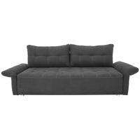 Veľká pohovka PASCAL, tmavohnedá - tmavohnedá, Basics, kov/drevo (221/91/107cm)