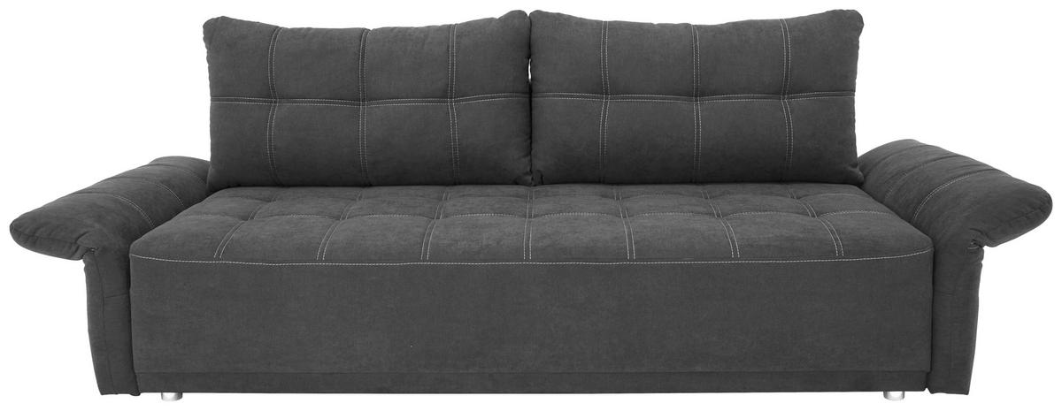 Veľká pohovka PASCAL, tmavohnedá - tmavohnedá, Basics, kov/drevo (221/91/107cm)