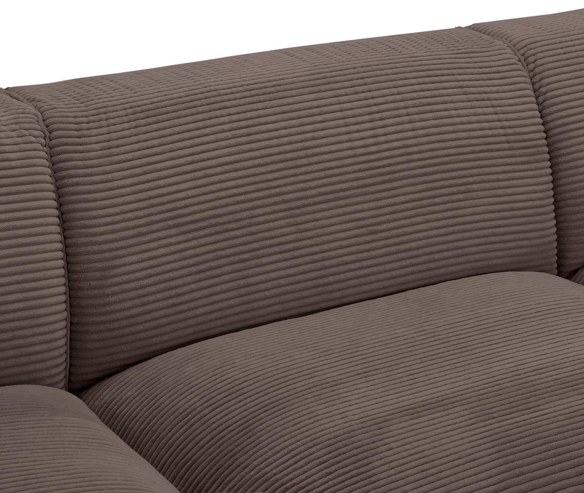 Ecksofa Pearl - Schwarz/Mokka, Design, Textil (303/196cm) - Livetastic