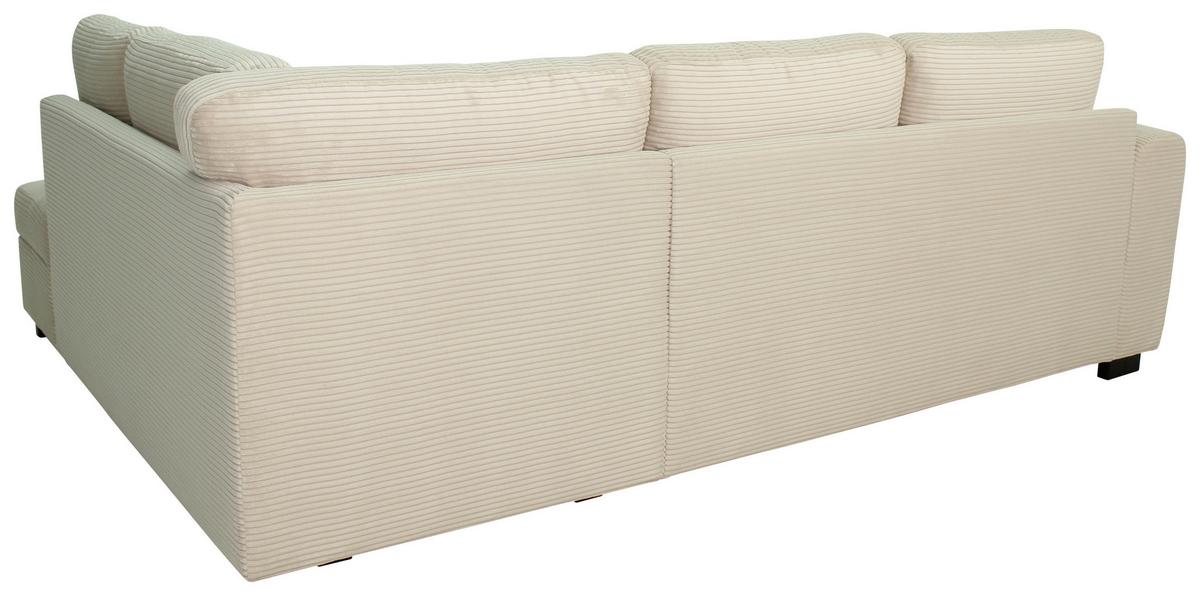 Ecksofa John Creme S: 239x178 cm - Creme/Schwarz, Trend, Textil (239/178cm)