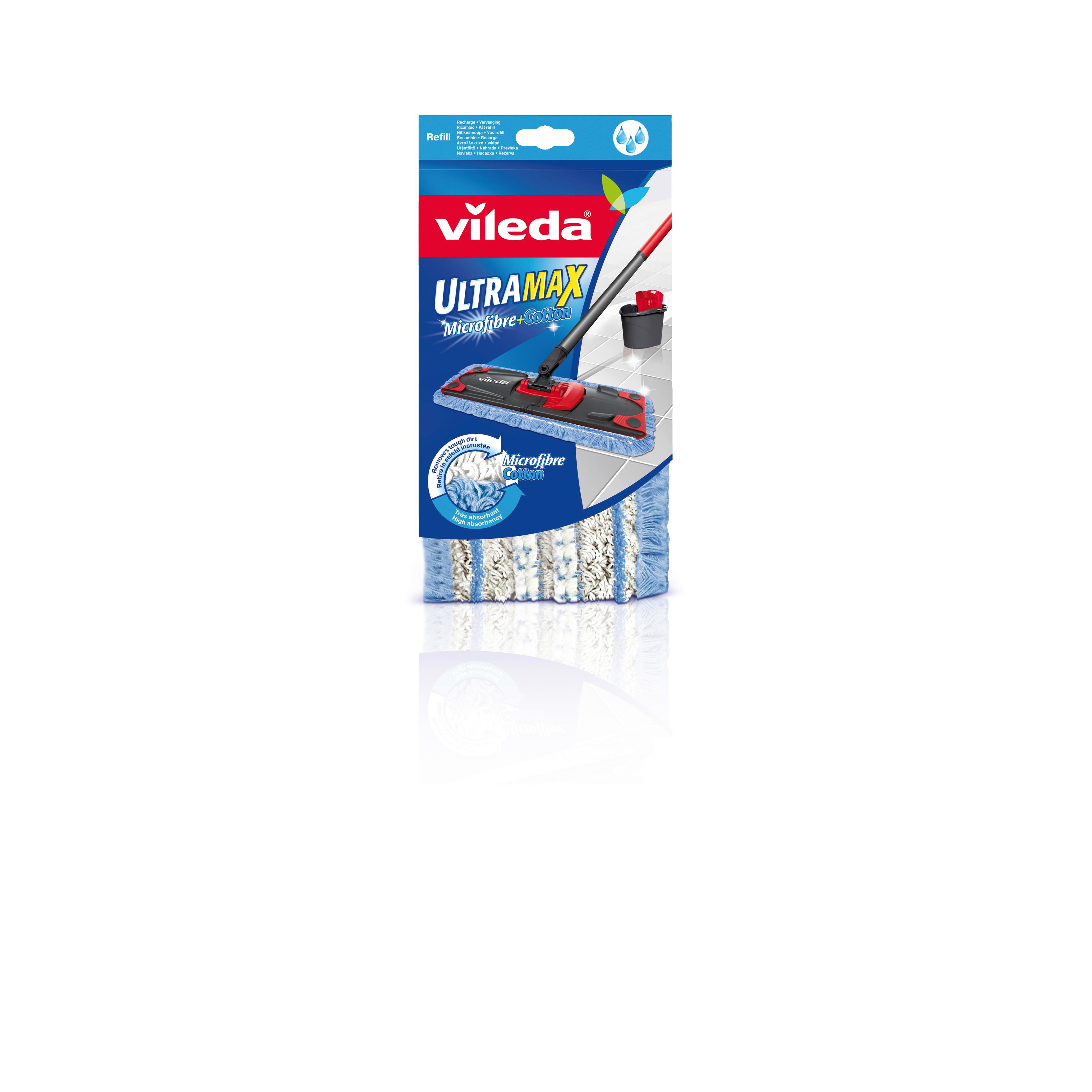 Náhradný návlek na mop ULTRAMAX VILEDA - červená, Konventionell, textil/plast (14/24.5/2cm)