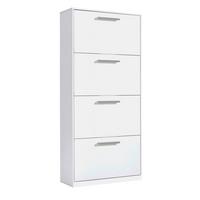 Cipősszekrény Leon 4 64/157 Cm - fehér, Basics, faalapú anyag (64/157.4/19cm)