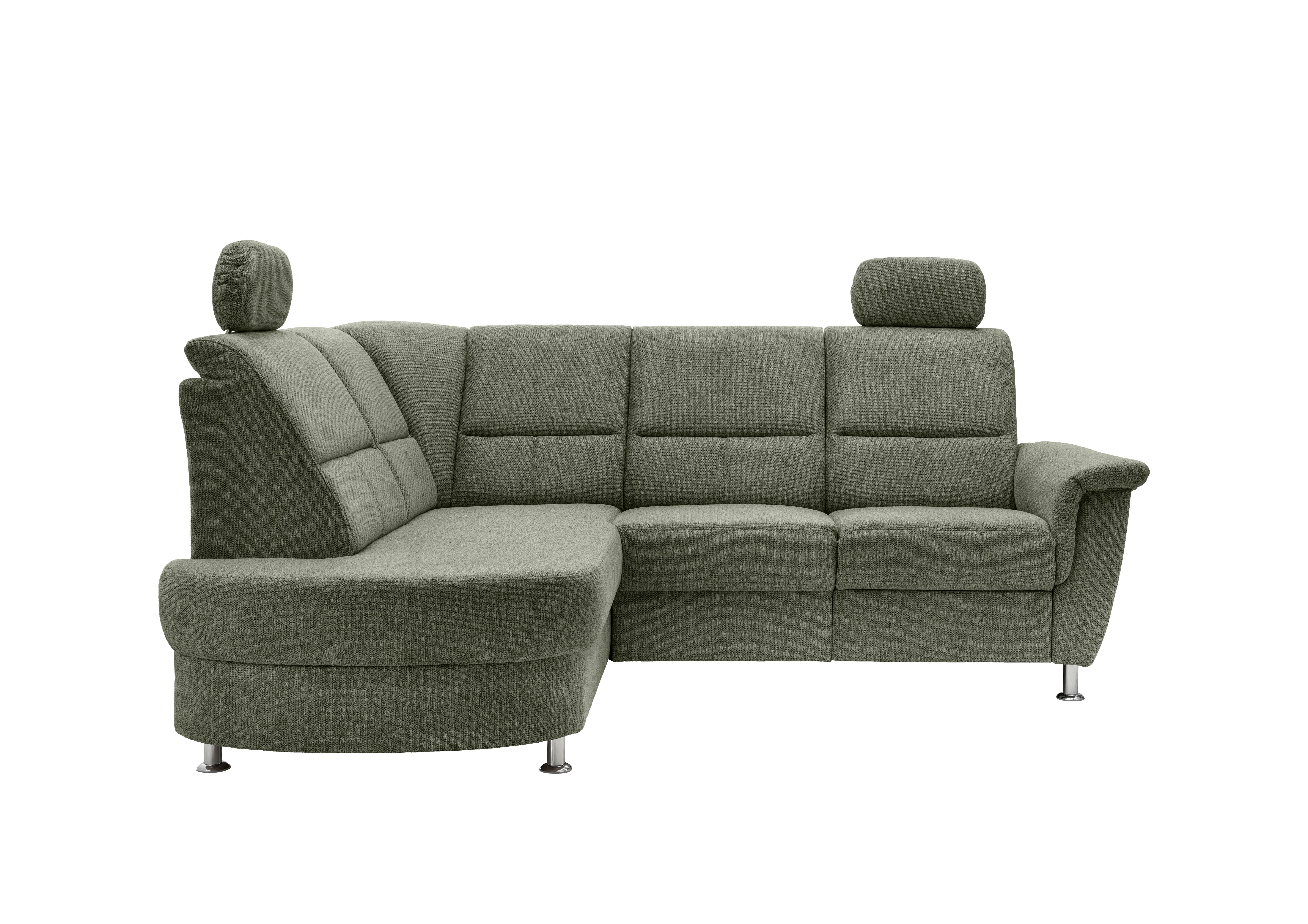Ecksofa mit Stauraum Parole Grün Chenille - Chromfarben/Grün, KONVENTIONELL, Textil (184/231cm) - Livetastic