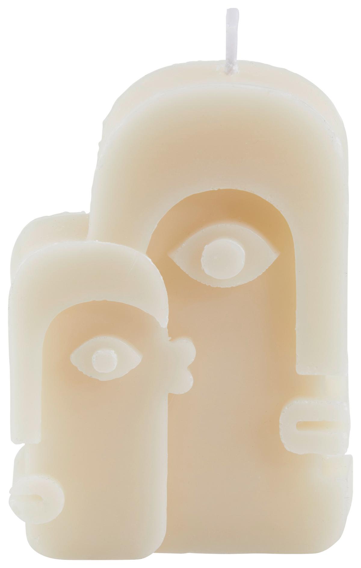 Kerzen Spencer Weiß Abstraktes Design - MODERN, Naturmaterialien (6,2/9,2/2,3cm) - Luca Bessoni
