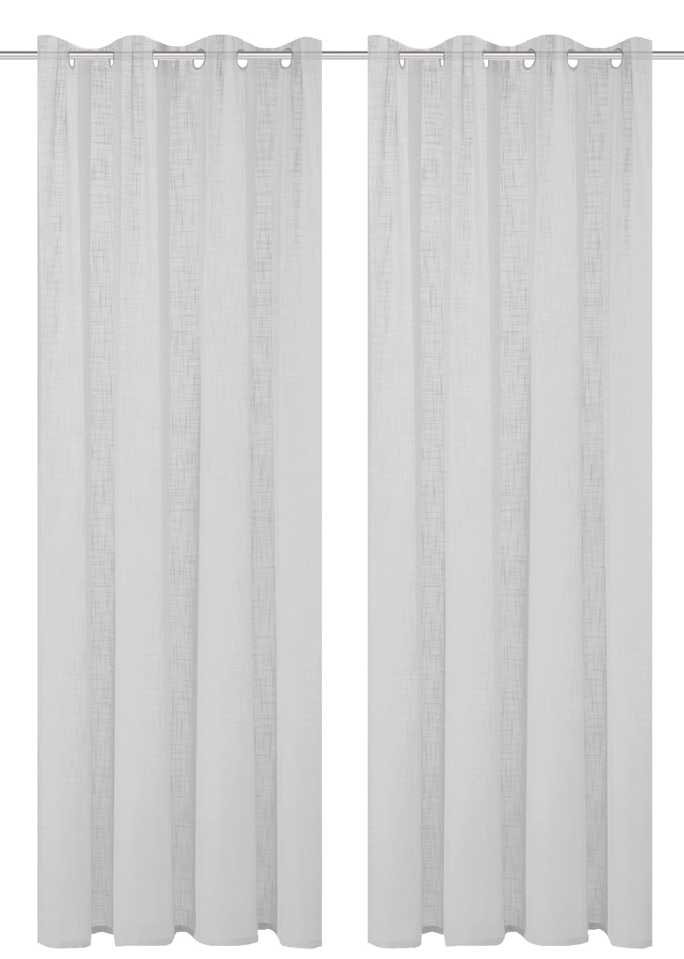 Ösenvorhang Softy 2er Set - Grau, Basics, Textil (140/225cm)