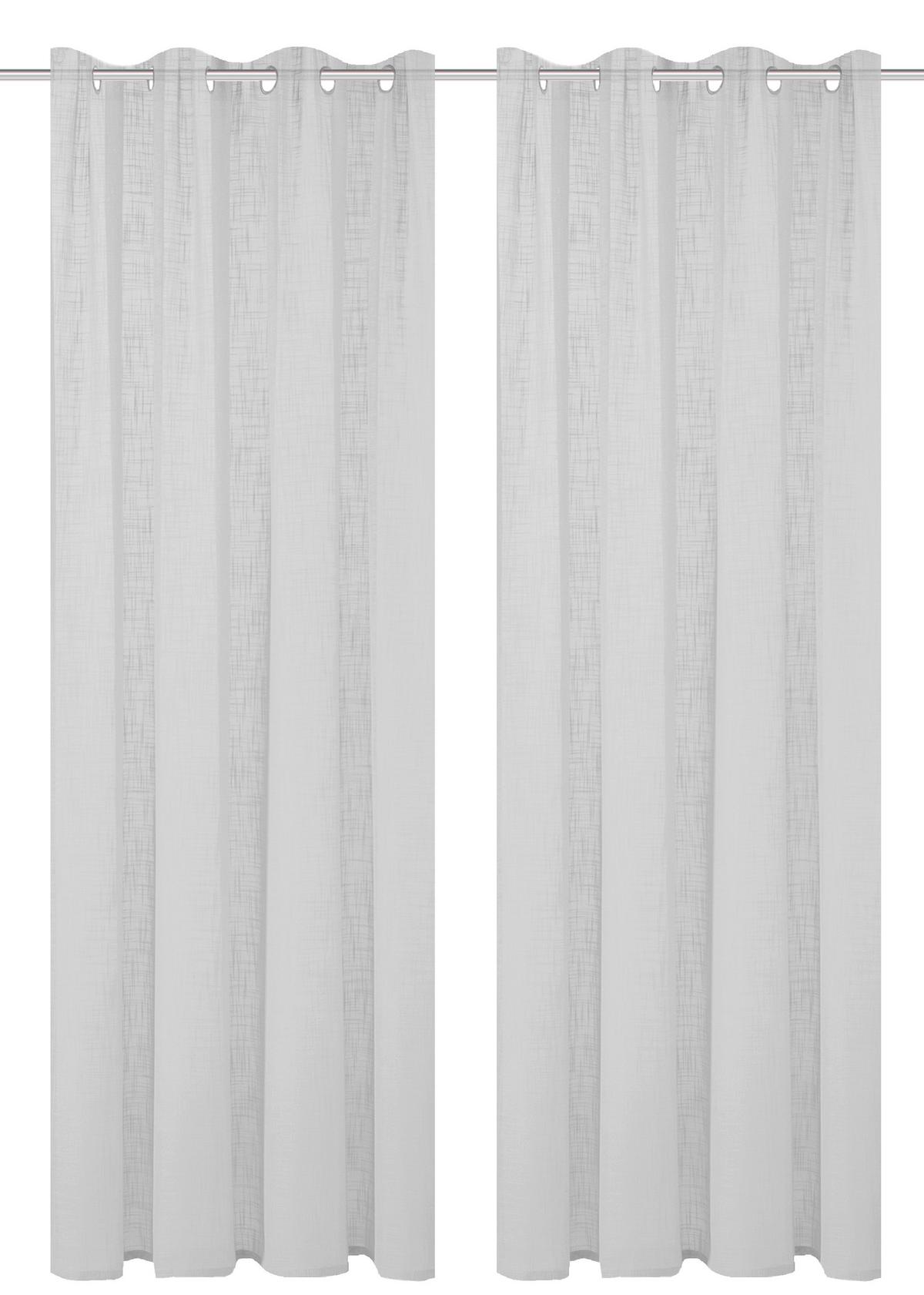Ösenvorhang Softy 2er Set - Grau, Basics, Textil (140/225cm)