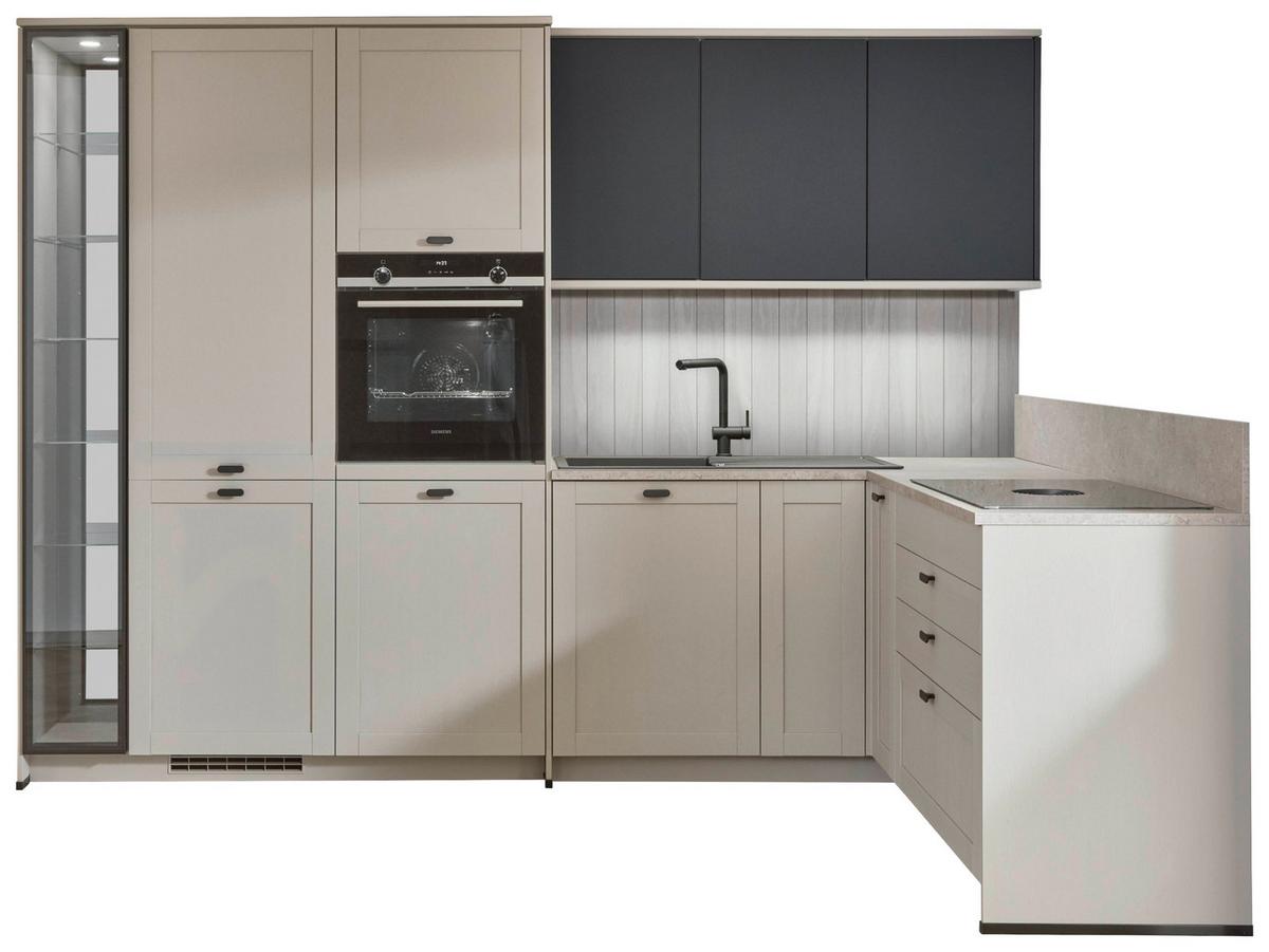 Eckküche Fermo/eastbourne - Hellbraun/Blau, MODERN, Holzwerkstoff (303,4/181,8cm) - Vertico