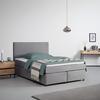 Postel boxspring s toperem, 140x200 cm, šedá - šedá/černá, Moderní, dřevo/textil (140/200cm) - Bessagi Home