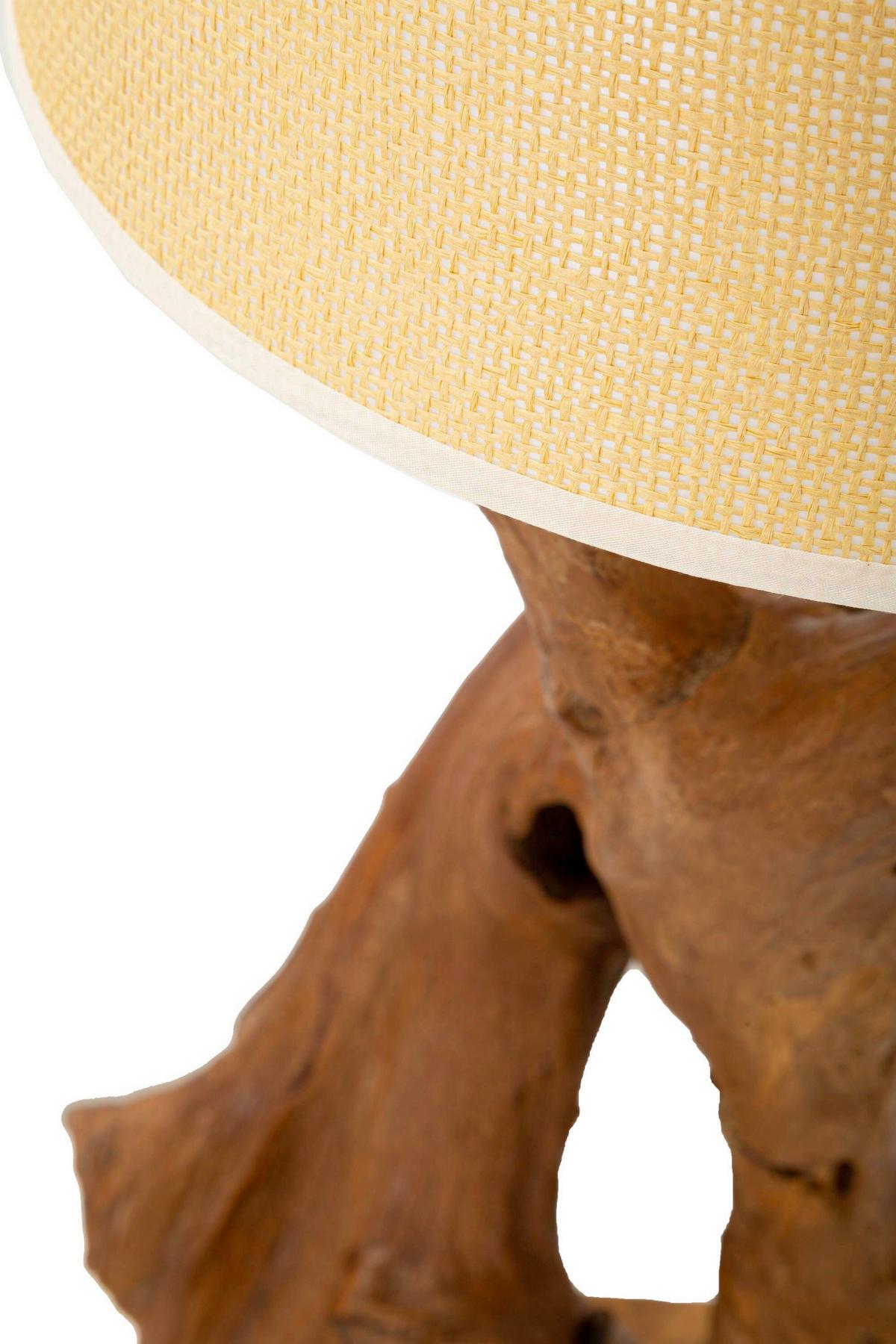 Tischleuchte Teak Da Tavolo Braun B: 35 cm - Braun, Basics, Holz (35/80/35cm)