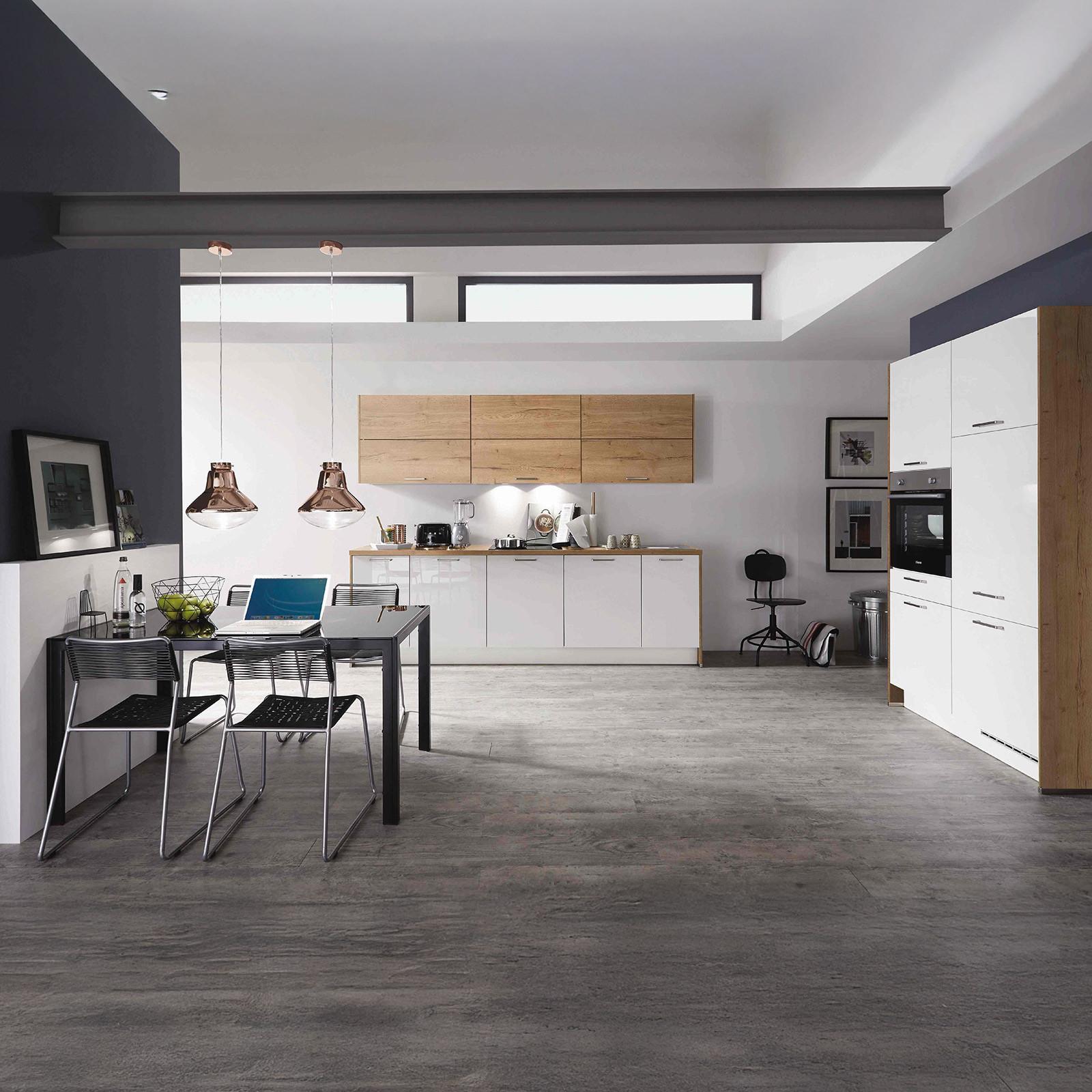 Einbauküche Weiß Hgl. Frei Planbar in Weiß Hgl - Weiß Hochglanz, MODERN, Holzwerkstoff - Vertico