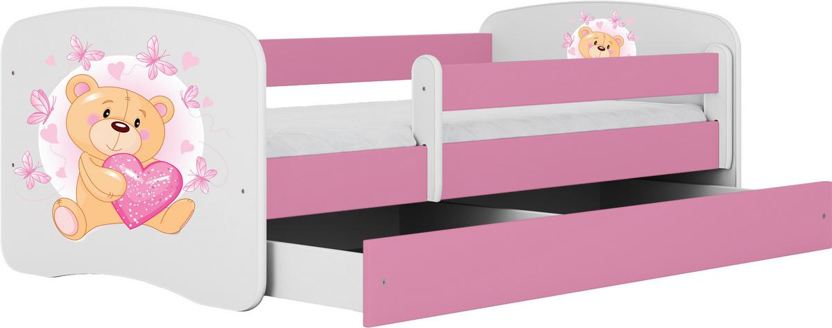 Kinder-/Juniorbett Babydreams inkl. Matratze 80x160 - Pink/Birkefarben, MODERN, Holz/Holzwerkstoff (80/160cm) - MID.YOU
