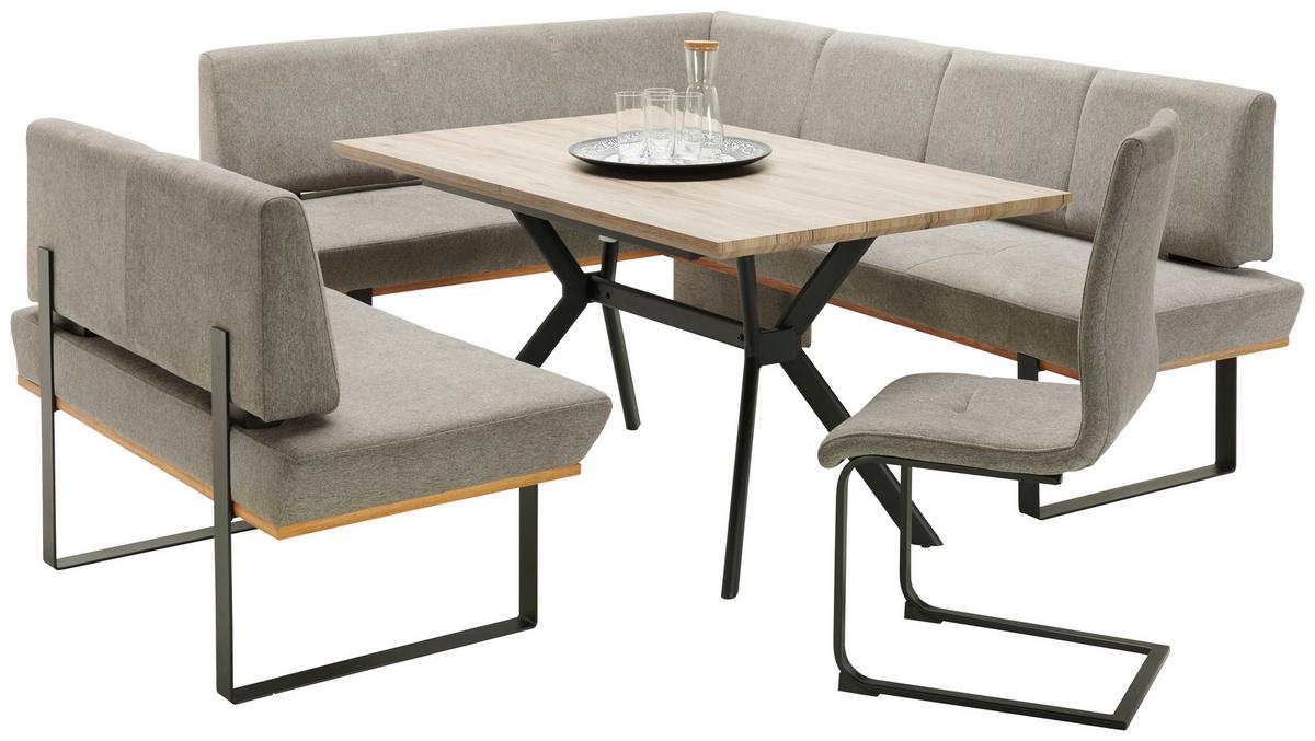 Eckbank Dunkelgrau/Schwarz Tristan 175x225 cm - Schwarz/Grau, MODERN, Holz/Textil (175/225cm) - James Wood