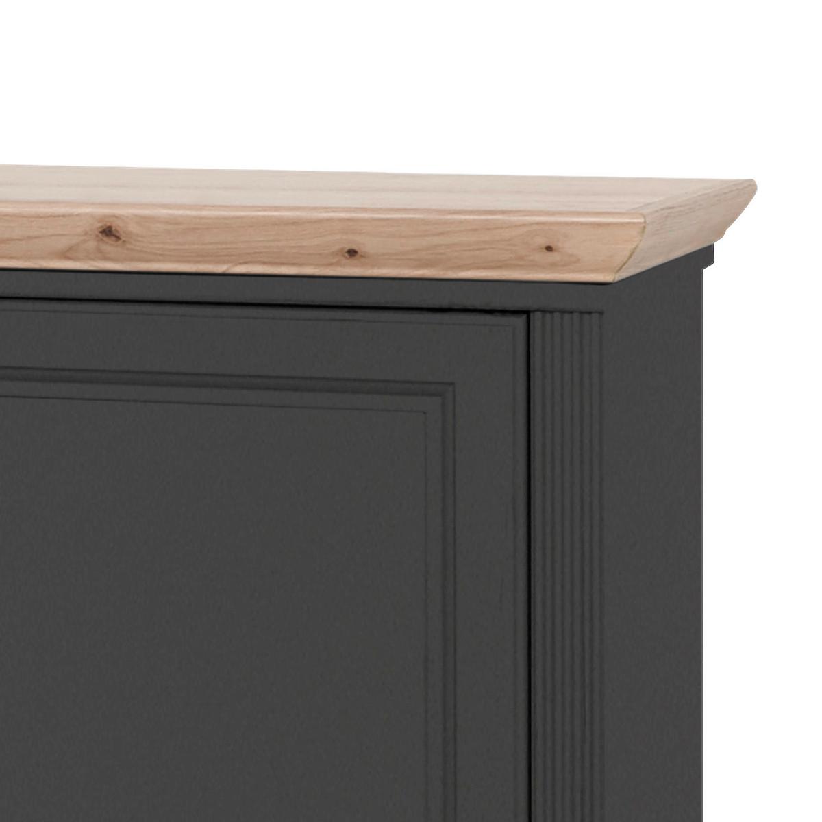 Kommode 164 cm Jasmin II Graphitfarben/Eiche Artisan - Schwarz/Graphitfarben, LIFESTYLE, Holzwerkstoff (164/90/41cm)