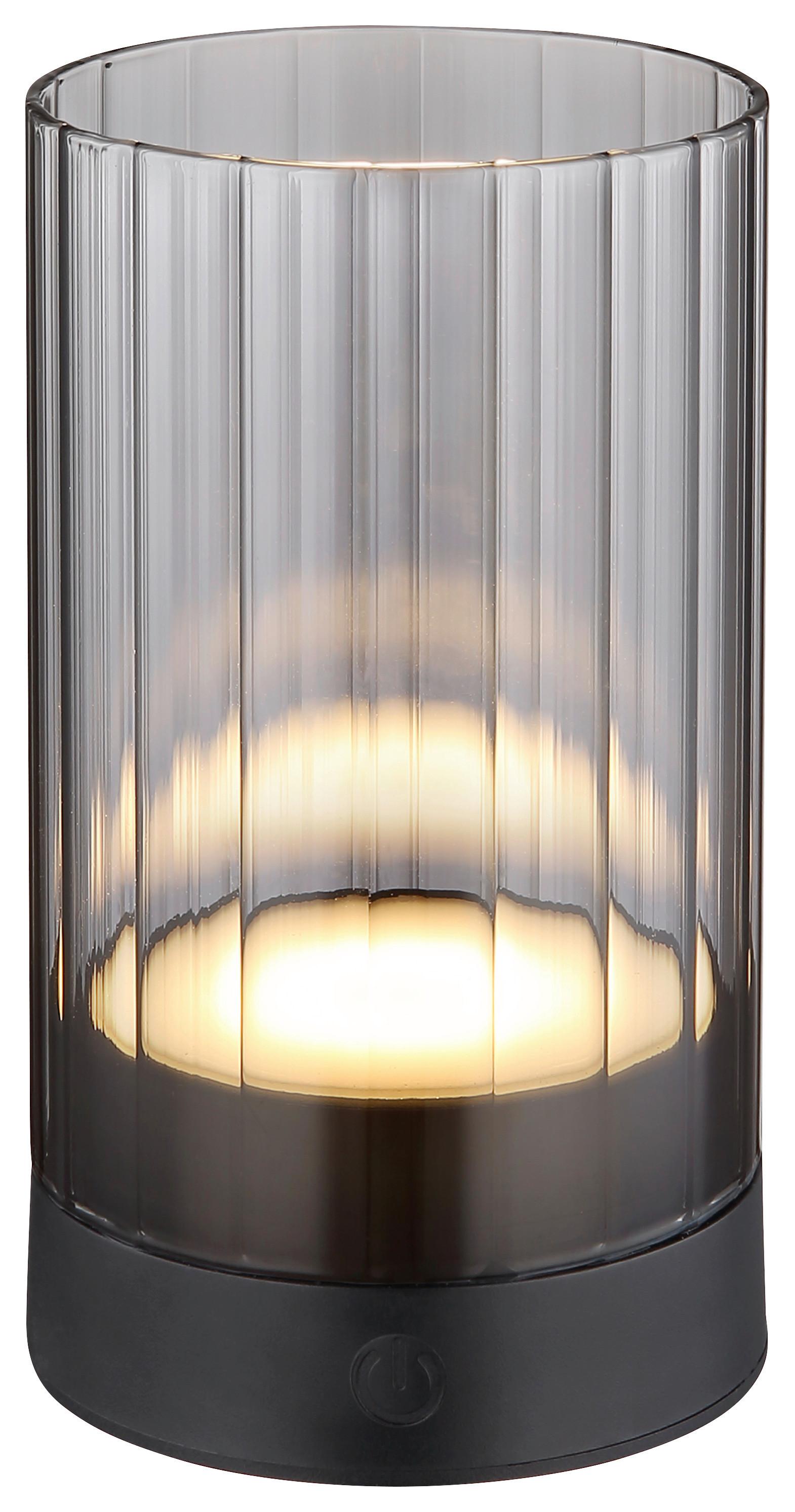 Akkumulátoros Asztali Lámpa Adison - fekete, Modern, műanyag/Üveg (8/14cm) - James Wood