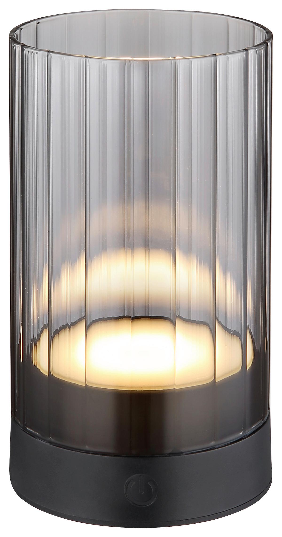 Akkumulátoros Asztali Lámpa Adison - fekete, Modern, műanyag/Üveg (8/14cm) - James Wood