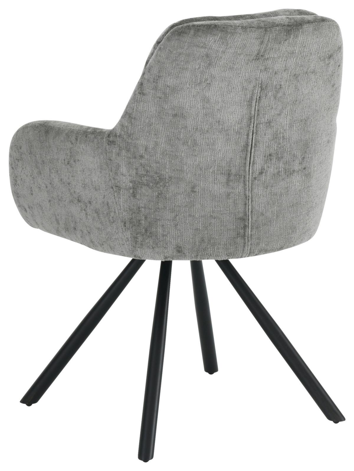 Armlehnstuhl-Set Bela - Schwarz/Grau, LIFESTYLE, Holz/Textil (62/88/66cm) - MID.YOU