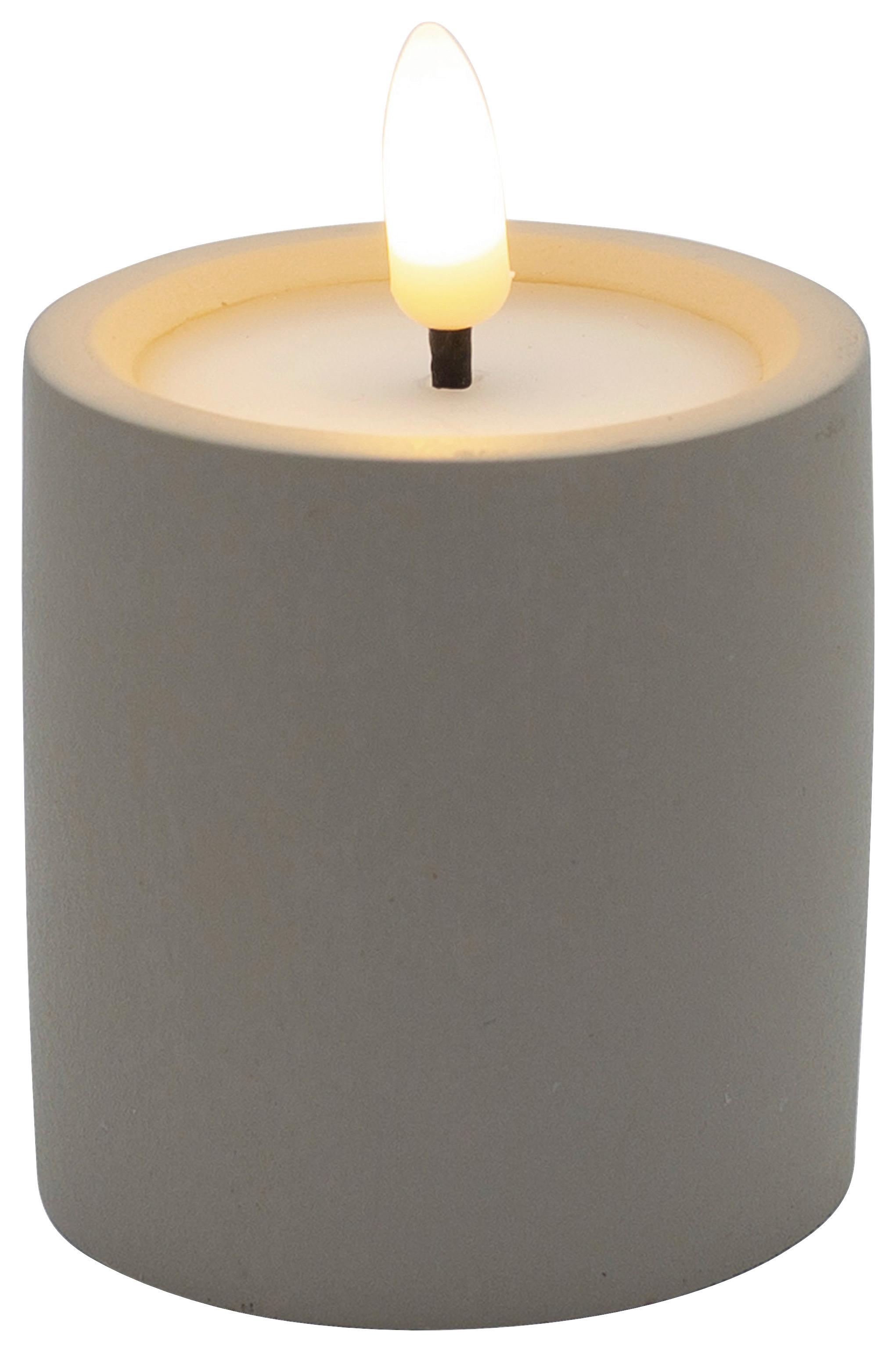 LED sviečka KAREN - sivá, Modern, plast/kameň (6/6,5cm) - Mömax