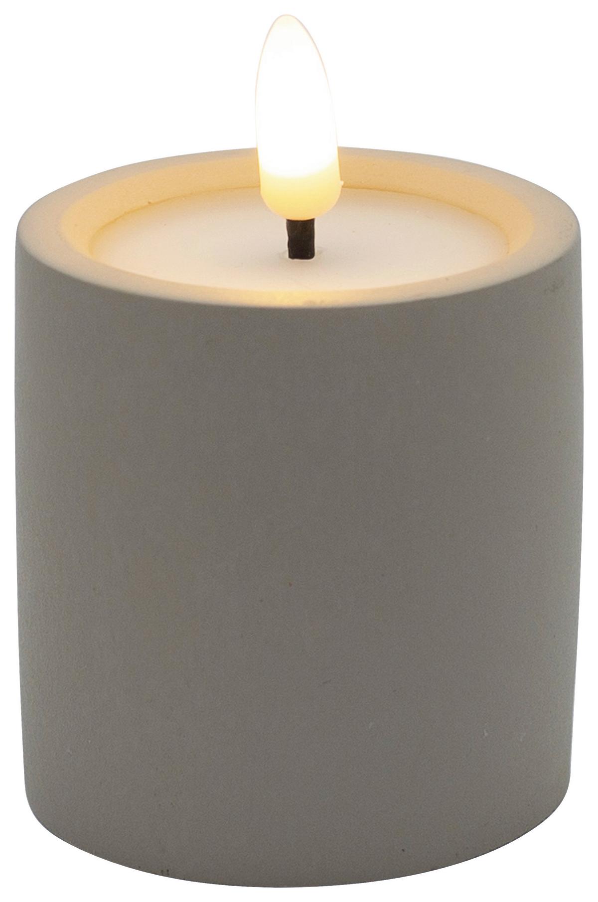 LED sviečka KAREN - sivá, Modern, plast/kameň (6/6,5cm) - Mömax