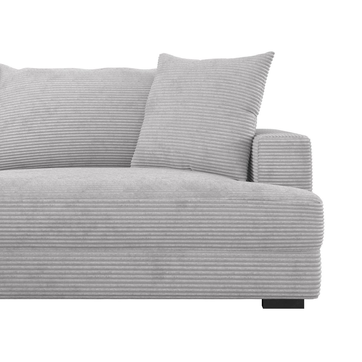 Ecksofa Pelle m. Kissen taupe Cord 180x265cm - Taupe/Schwarz, MODERN, Textil (180/265cm)