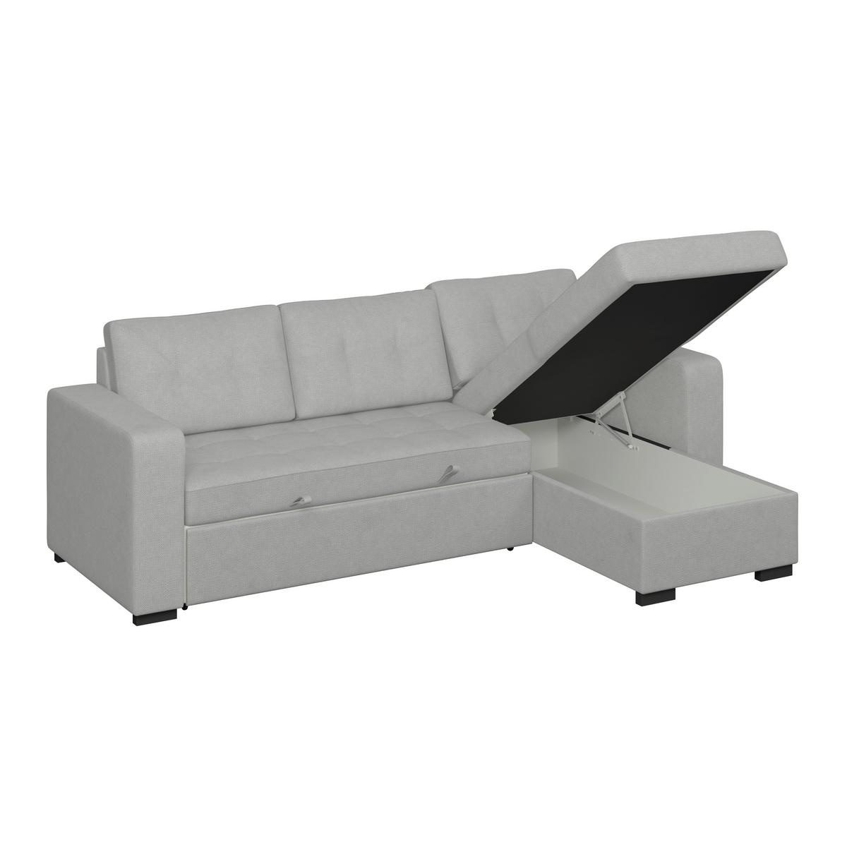 Ecksofa Turin Grau, 239x160cm - Grau, Trend, Holz/Textil (239/160cm)