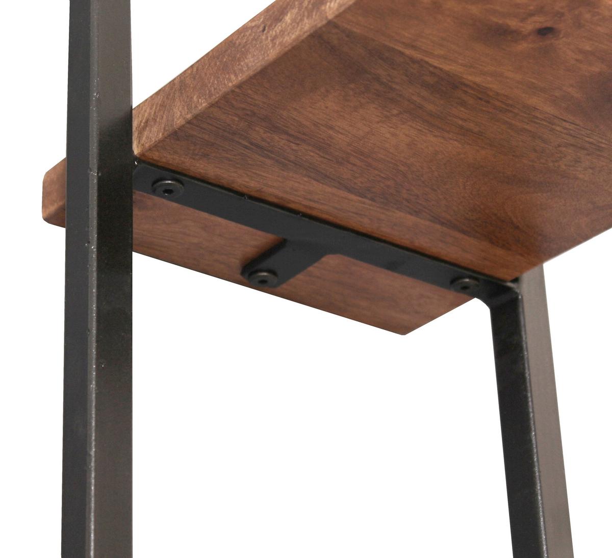 Wandregal Mangoholz/Schwarz B: 25cm - Naturfarben, Design, Holz/Metall (25/75/25cm) - MID.YOU
