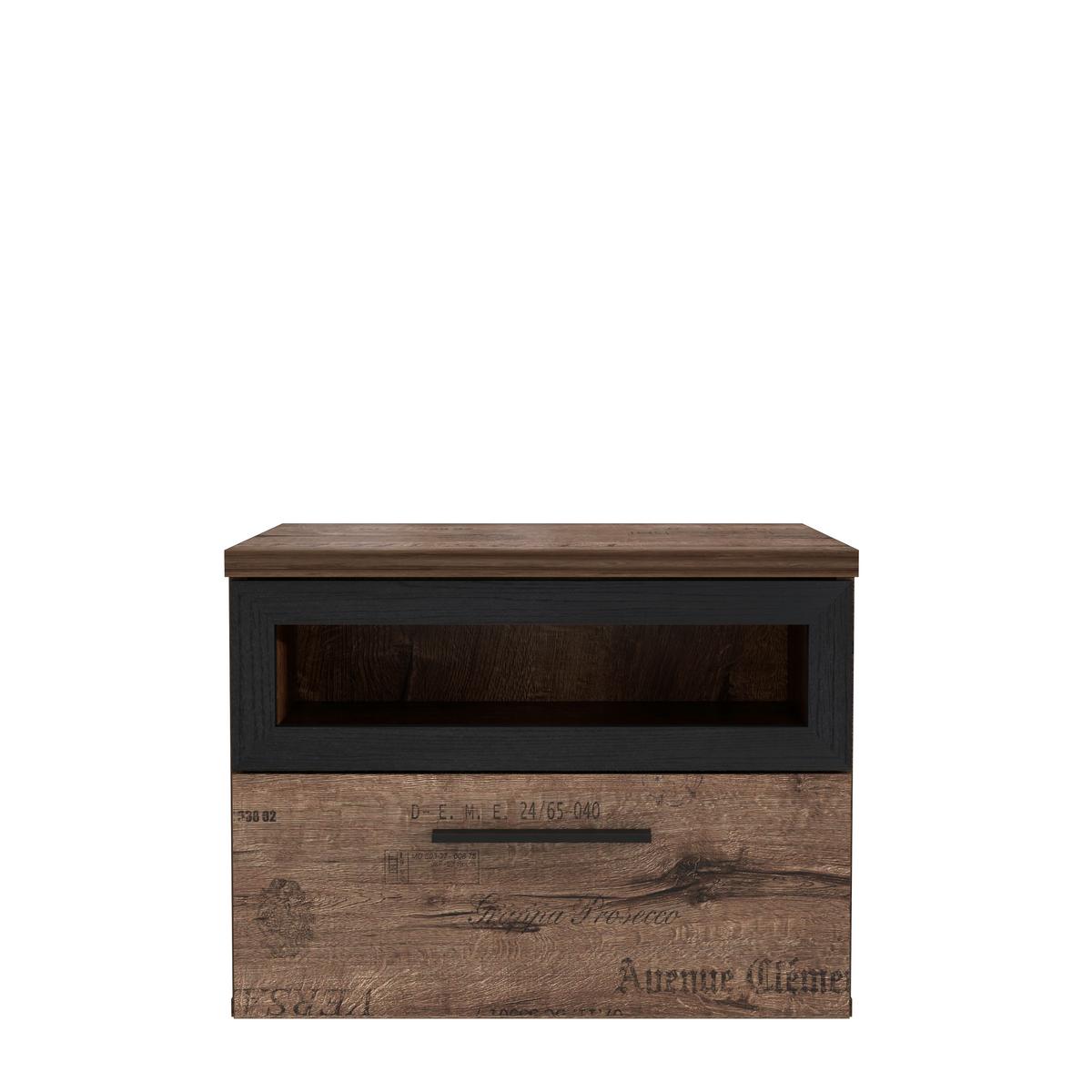 Éjjeliszekrény Jacky 52/40,8cm - tölgyfa színű/fekete, Lifestyle (52/40,8/41,3cm)
