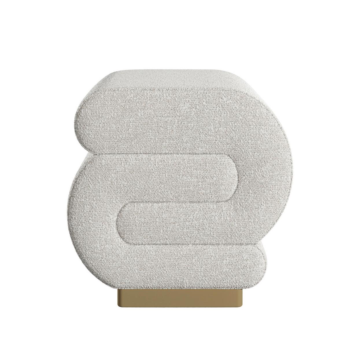Hocker Sally Beige B: 40 Cm - Beige/Goldfarben, Design, Textil (40/42/42cm) - Livetastic