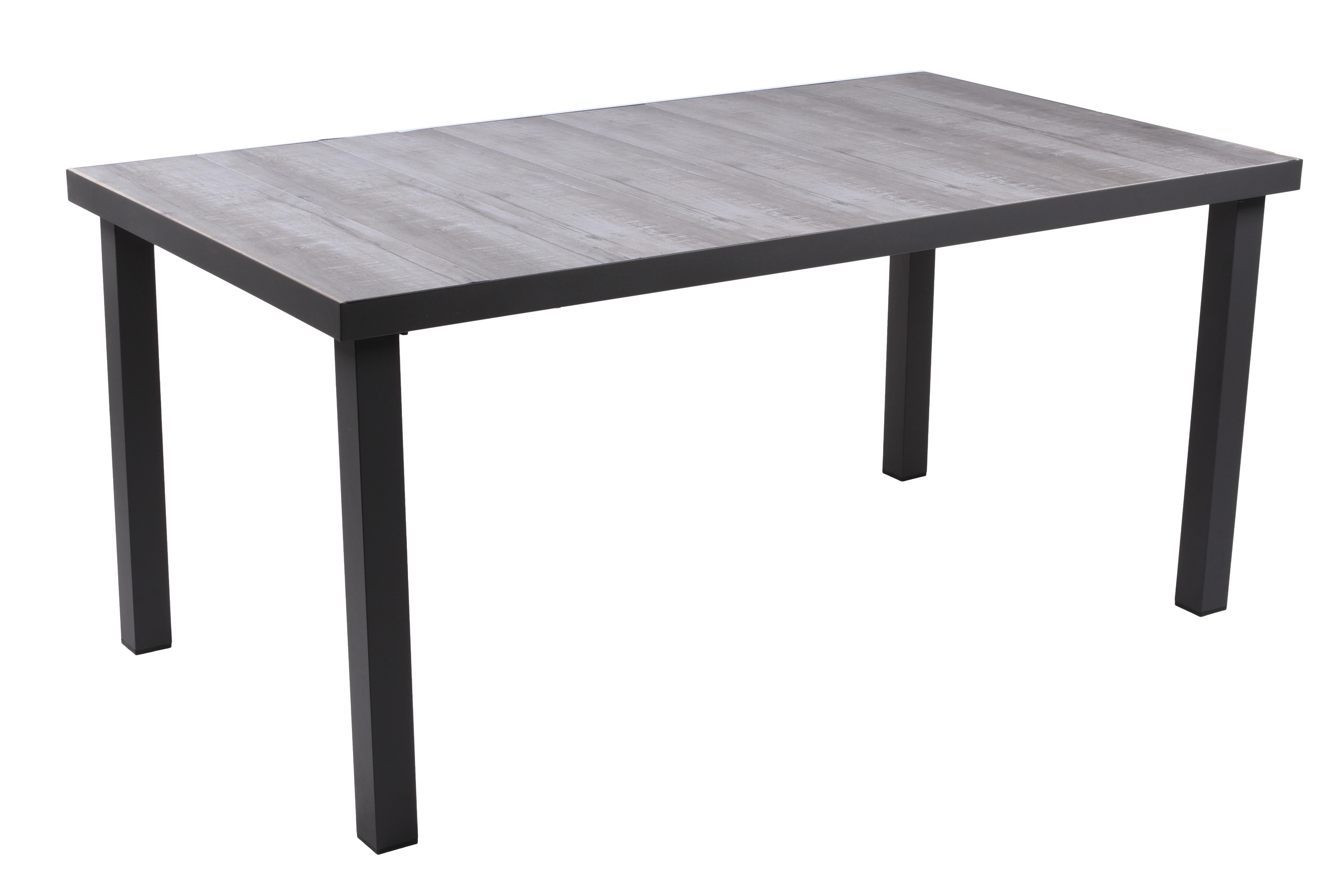 Gartentisch Rana - Eichefarben/Dunkelgrau, Basics, Keramik/Metall (90/75/162cm) - Gardenson