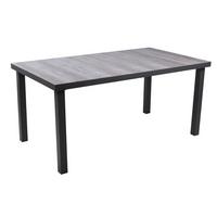 Gartentisch Rana - Eichefarben/Dunkelgrau, Basics, Keramik/Metall (90/75/162cm) - Gardenson