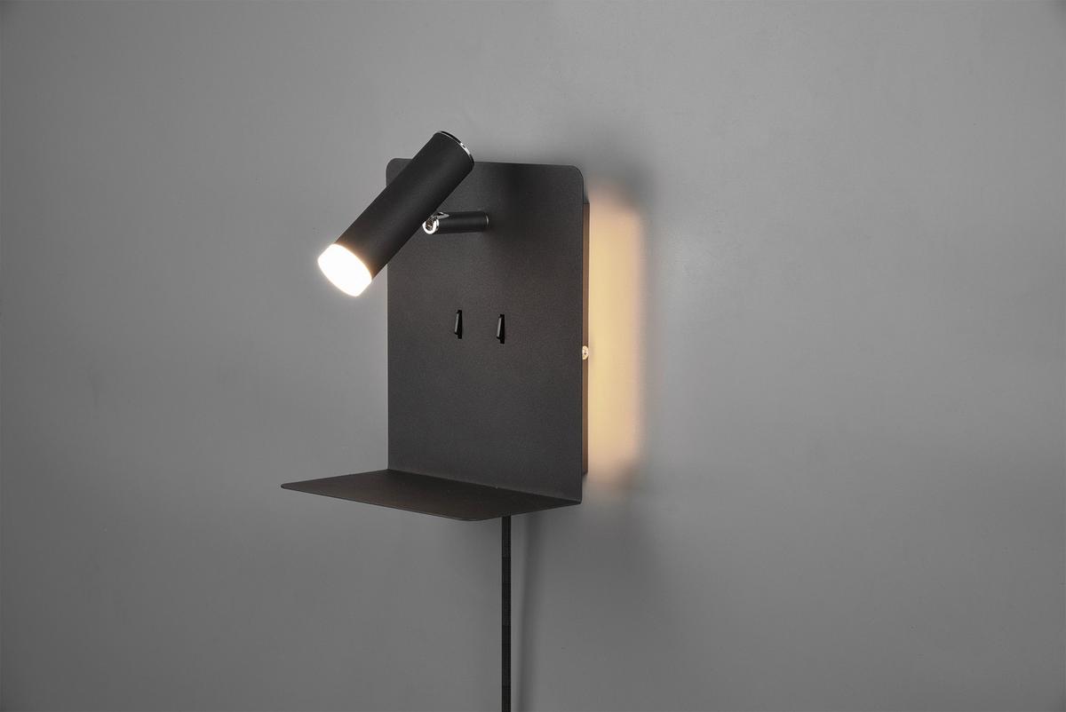 LED-Wandleuchte 222570232 Element - Schwarz, Basics, Metall (20/16/14cm) - Trio Leuchten